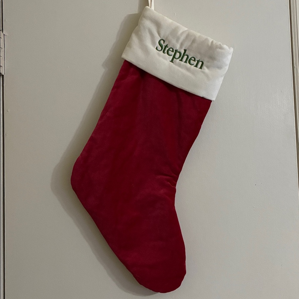 Pottery Barn -  Velvet Stocking, Personalized: STEPHEN